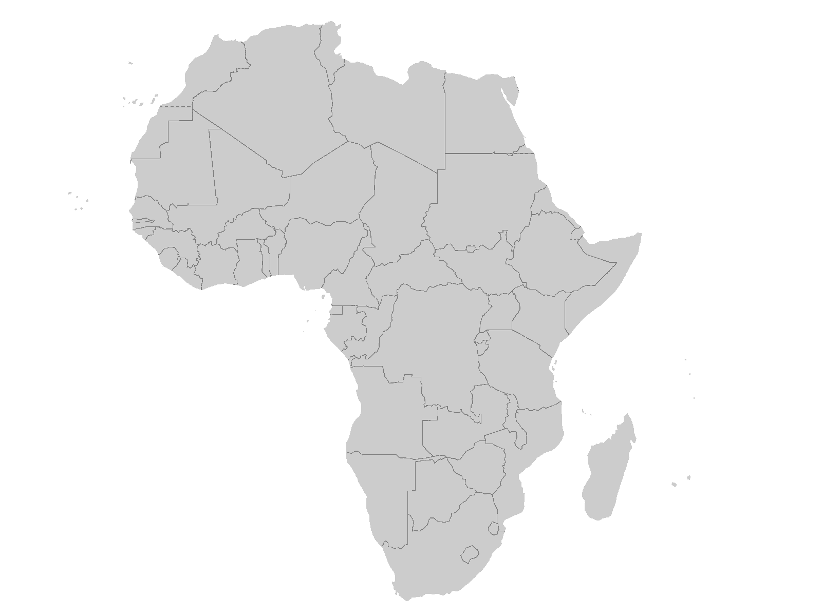 mapa Afriky - zoom