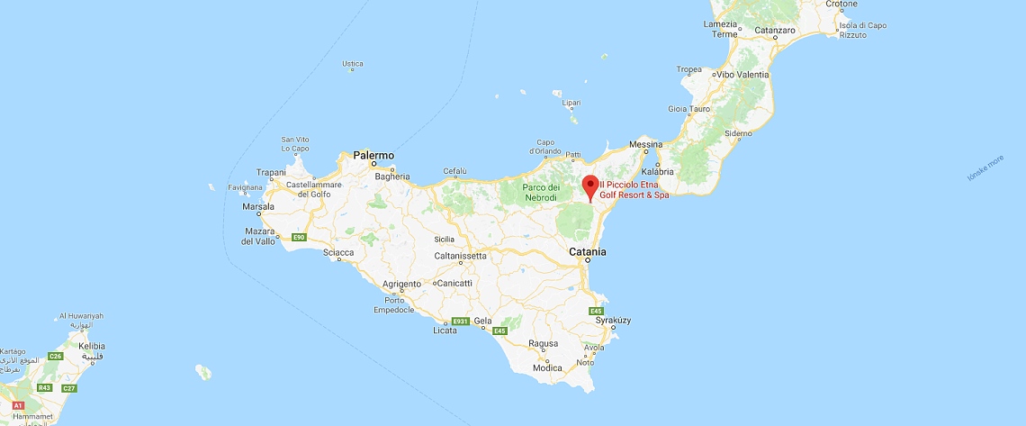 mapa Golf pod sopkou Etna