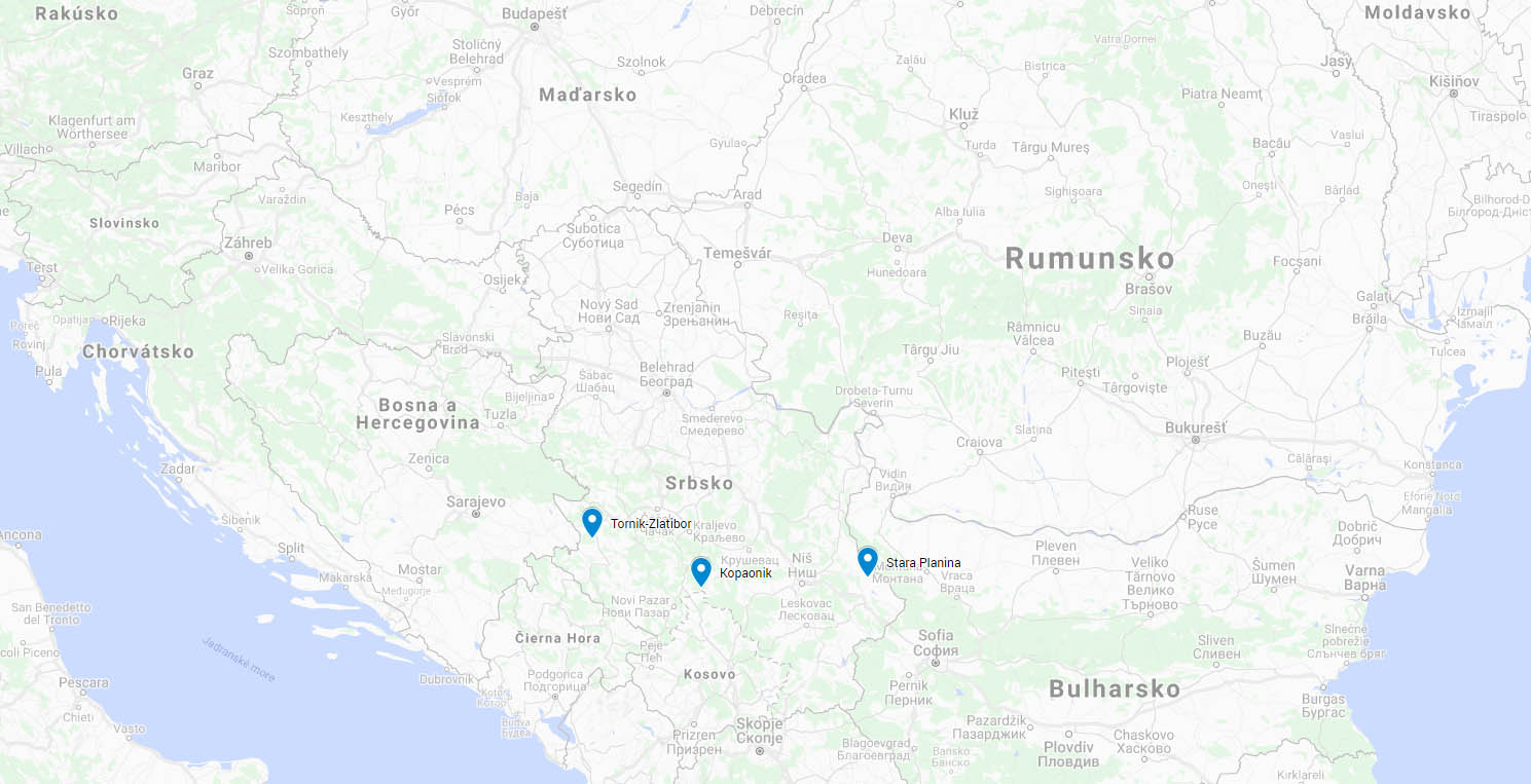 mapa Srbsko lyovanie