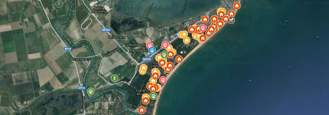 mapa Lignano