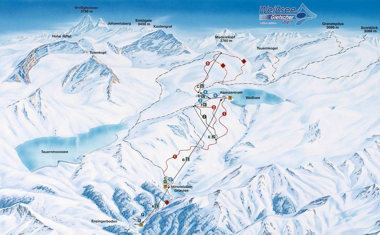 lyžovanie - mapa WEIßSEE