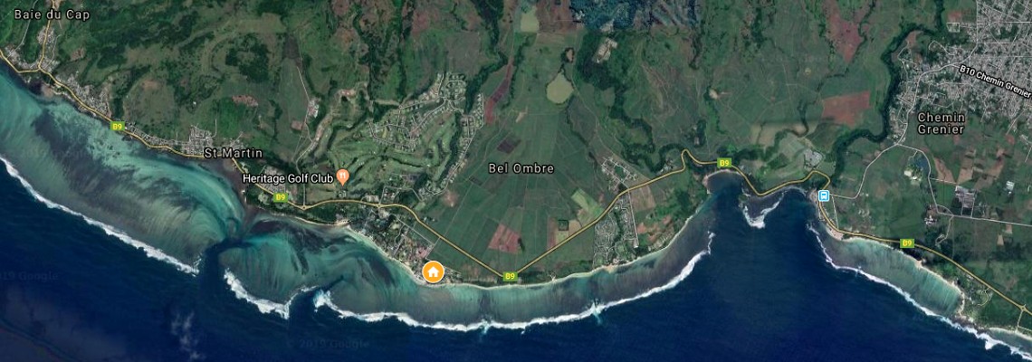 mapa Outrigger Mauritius Beach Resort, Bel Ombre, Maurcius
