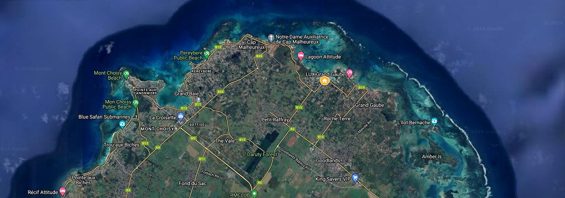 mapa Hotel Zilwa Attitude, Calodyne, Maurcius
