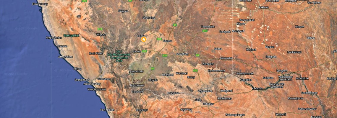 mapa Canyon Village, Fish River Canyon, Nambia