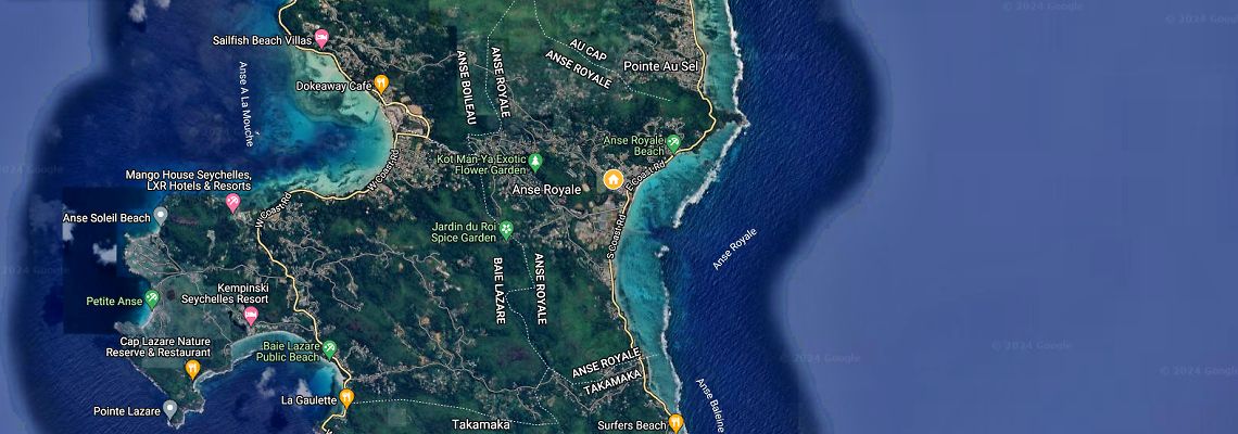 mapa Apartmny Royale Suites, Anse Royale, Seychely