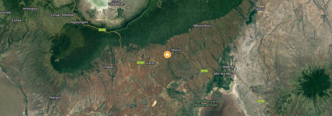 mapa Marera Valley Lodge, Karatu