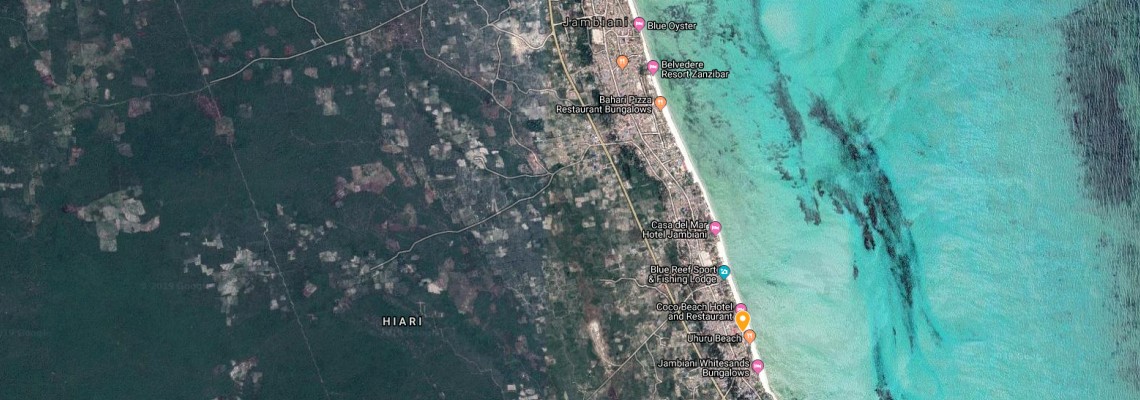mapa Kupaga Villas Boutique Hotel, Jambiani / Zanzibar, Tanzania