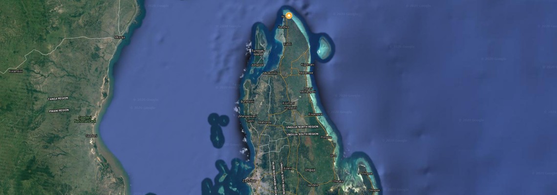 mapa Mnarani Beach Cottages, Nungwi, Zanzibar