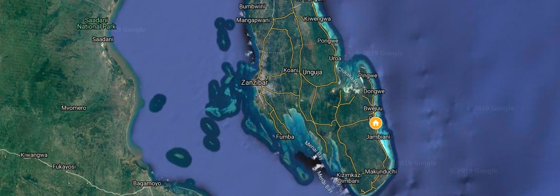 mapa White Sands Luxury Villas & Spa, Paje
