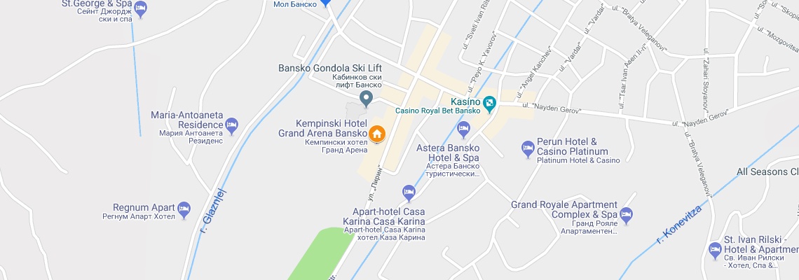 mapa Kempinski Hotel Grand Arena, Bansko
