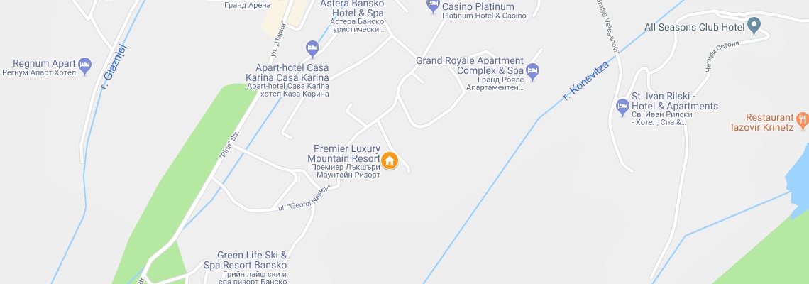mapa Hotel Premier, Bansko