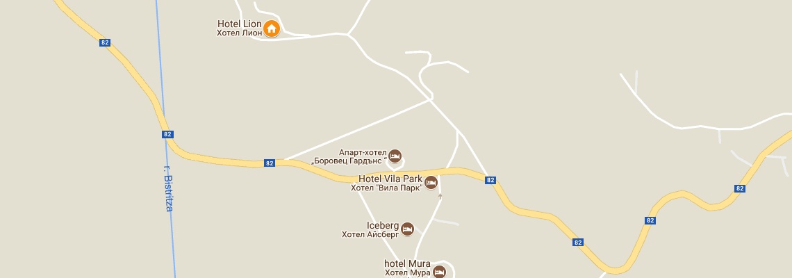 mapa Hotel Lion, Borovec