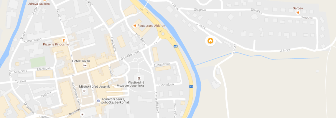 mapa Hotel Villa Regenhart, Jesenk