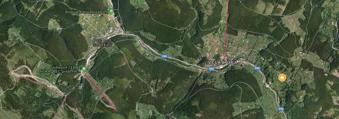 mapa Hotel Energetik, Pec pod Snkou