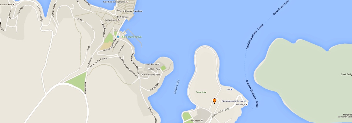 mapa Apartmny Port 9, Korula