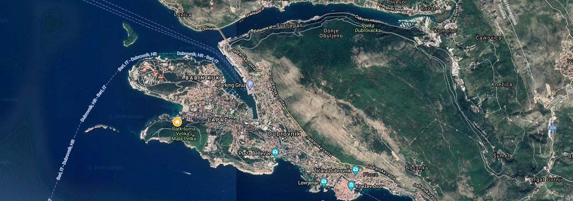 mapa Hotel Uvala, Dubrovnik