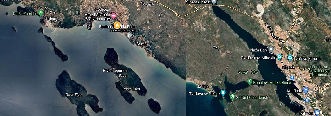mapa Hotel Imperial, Vodice