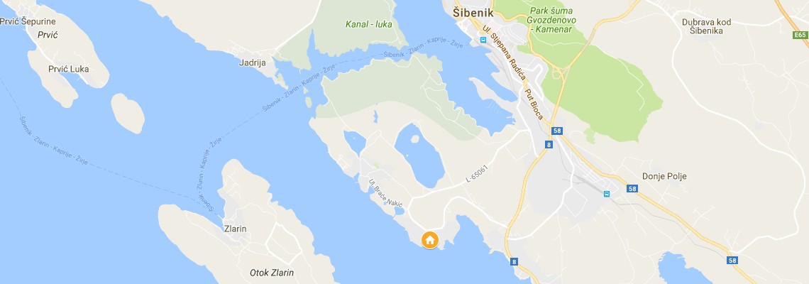 mapa Hotel Jure, ibenik