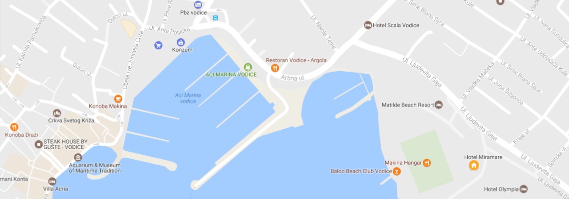 mapa Hotel Miramare, Vodice