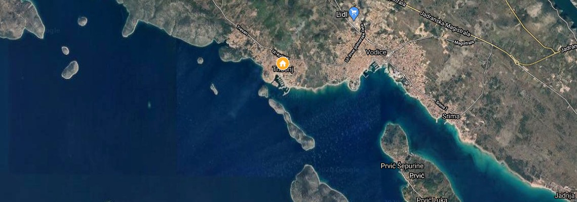mapa Villa Maslina, Tribunj