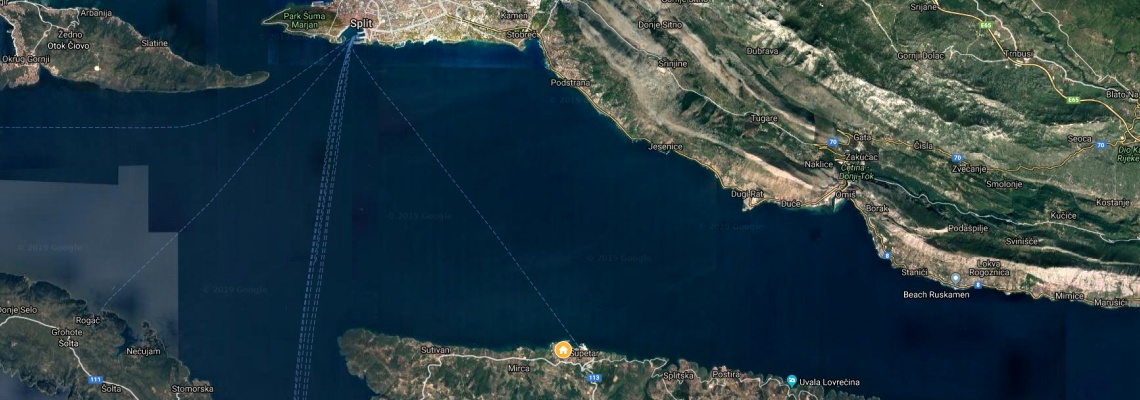 mapa Hotel Villa Adriatica, Supetar