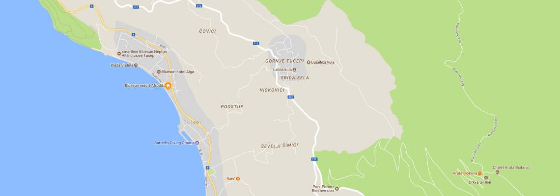 mapa Hotel Afrodita, Tuepi