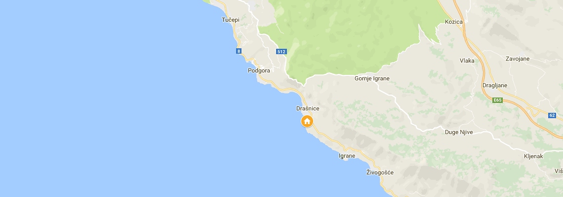 mapa Beach Hotel Croatia, Dranice