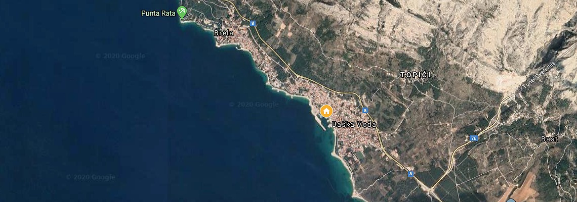 mapa Hotel Croatia, Baka Voda