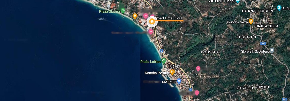 mapa Aparthotel Flora, Tuepi