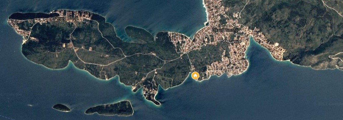 mapa Villa Maura, Okrug Gornji - ostrov Ciovo