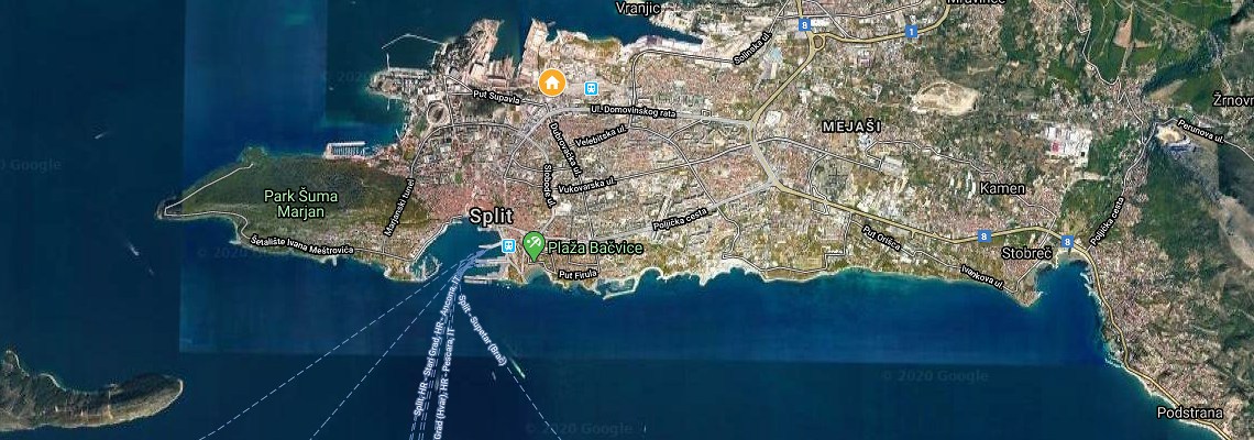 mapa Hotel Mondo, Split