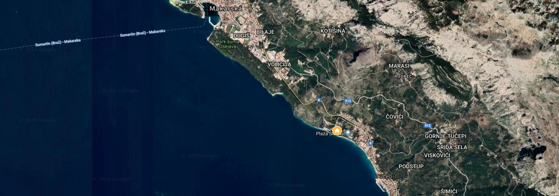 mapa Hotel Neptun, Tuepi