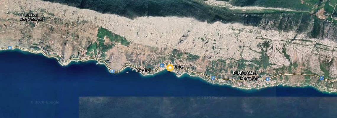 mapa Hotel Pleter, Mimice