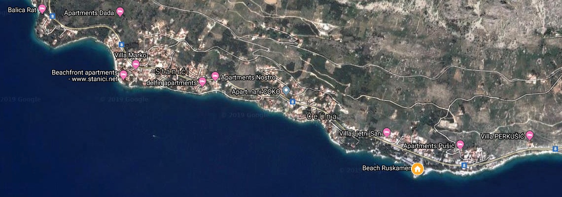 mapa Holiday Village Sagita, Omi