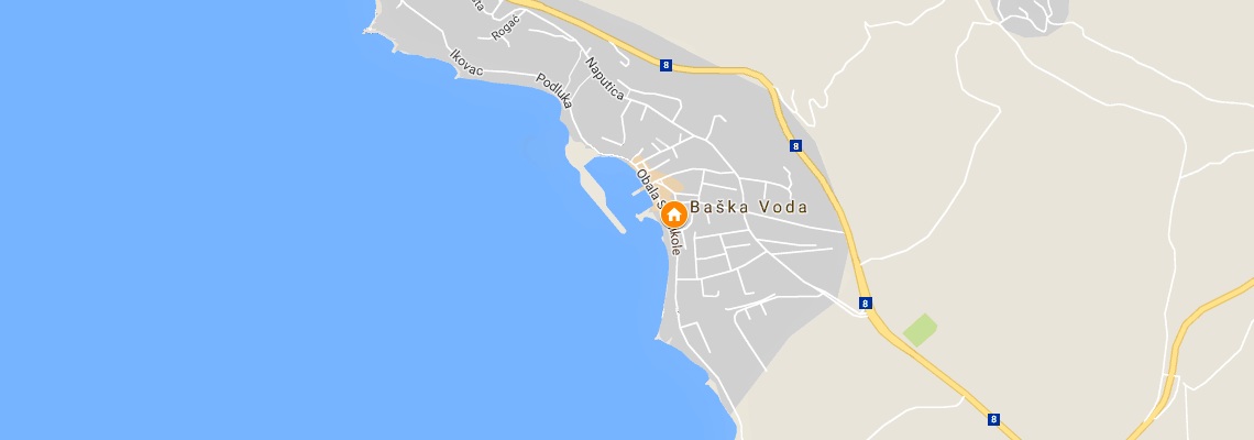 mapa Grand Hotel Slavia, Baka Voda
