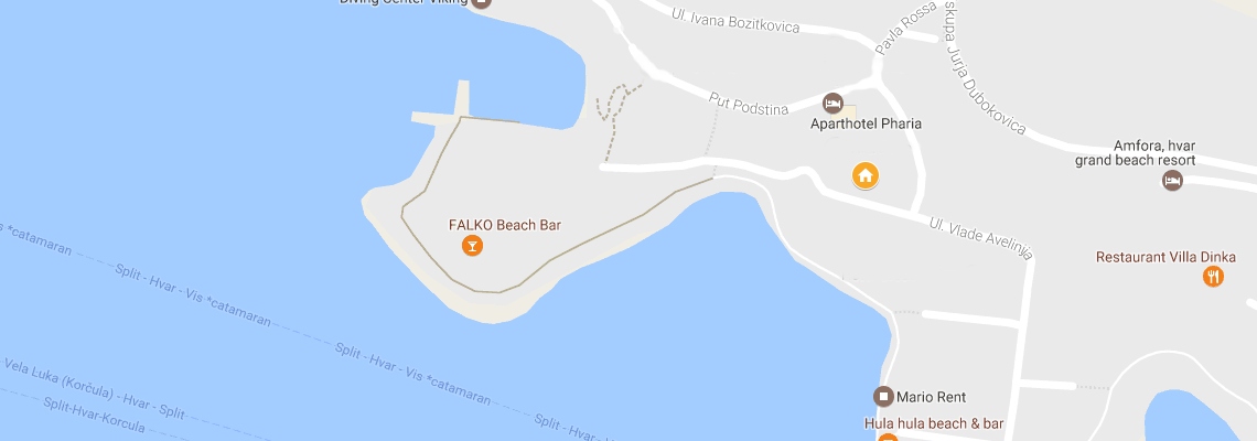 mapa Villa Cvita, Hvar - ostrov Hvar