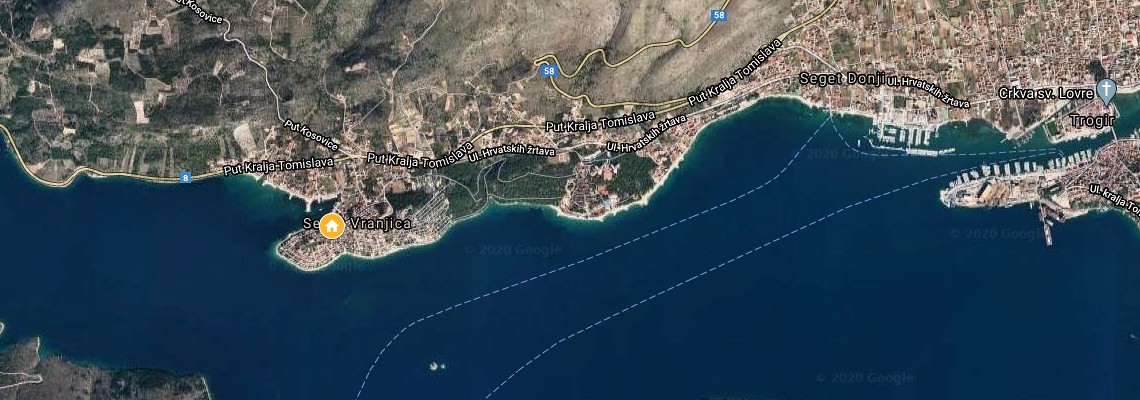 mapa Villa Ina, Trogir - Seget Vranjica