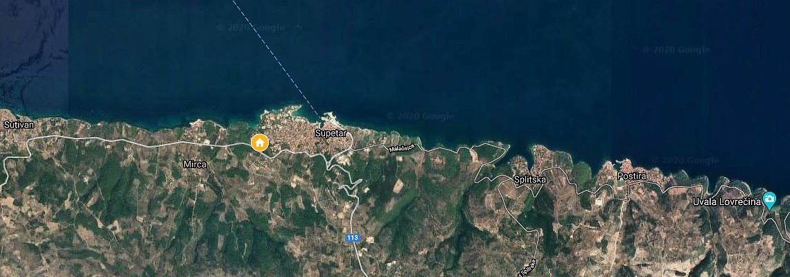 mapa Villa Lukrecia, Supetar