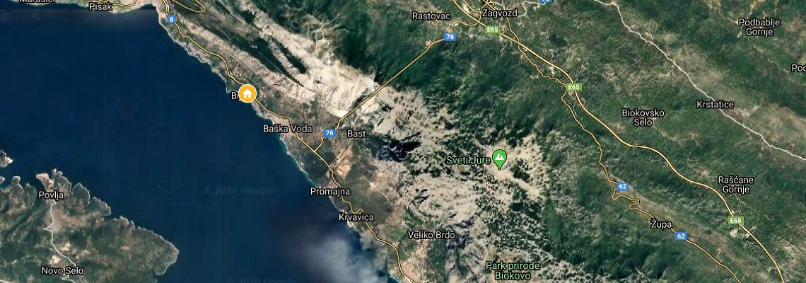 mapa Villa Romantica, Brela