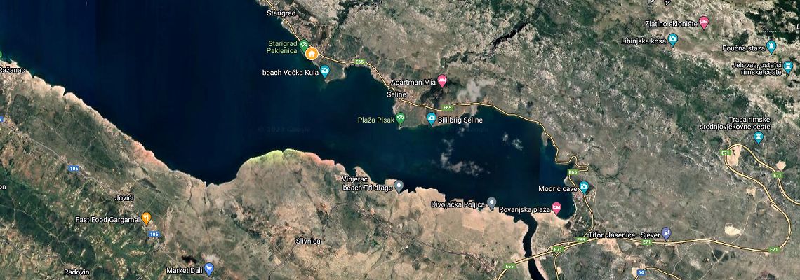 mapa Hotel Alan, Starigrad Paklenica