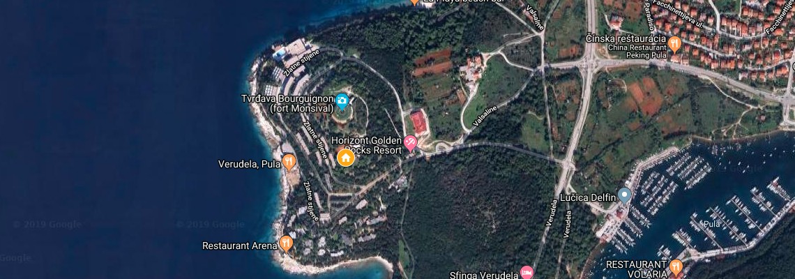 mapa Apartmny Horizont, Pula