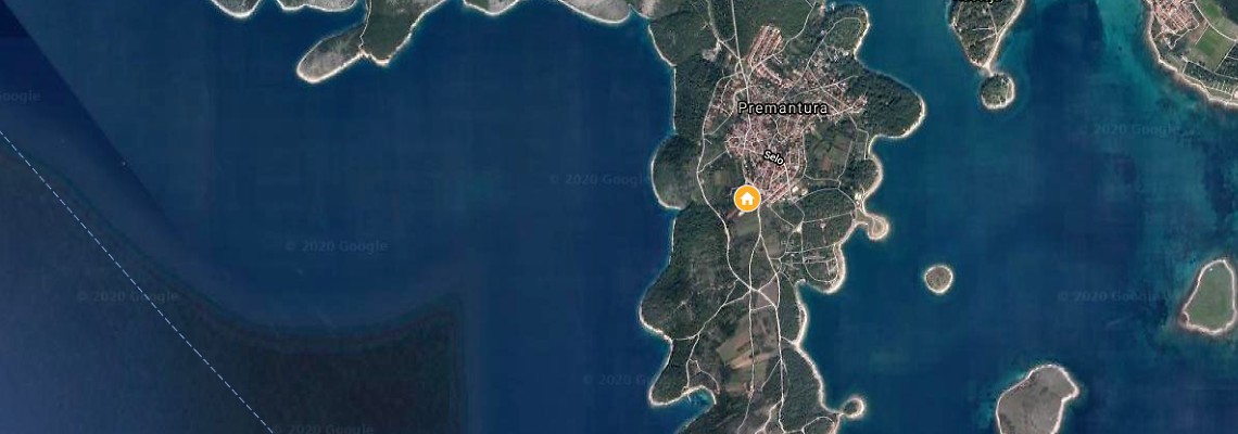 mapa Rezidencia Kamenjak, Premantura