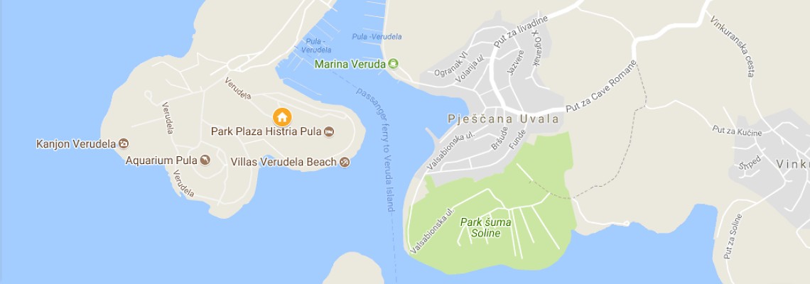 mapa Rezort Park Plaza Verudela, Pula