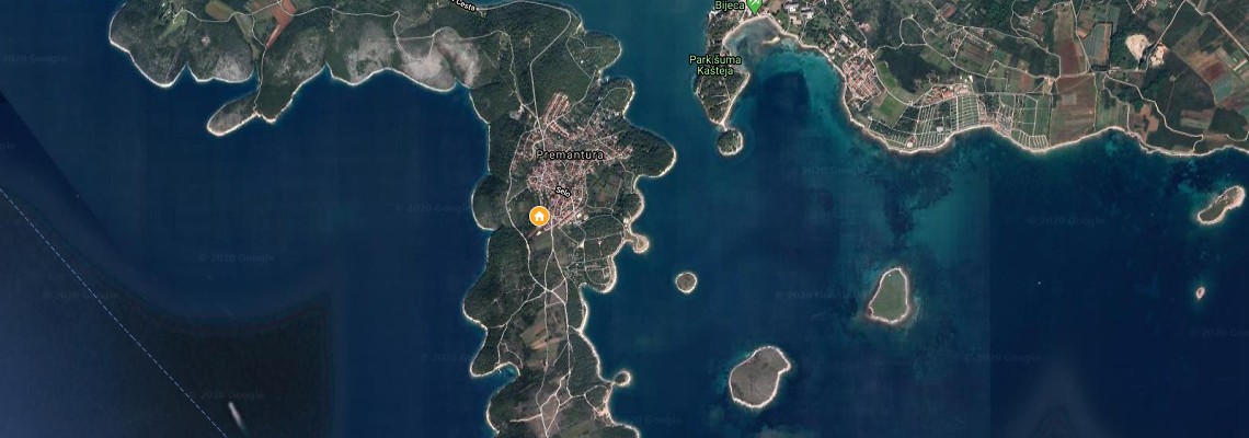 mapa Villa Nocciola, Premantura