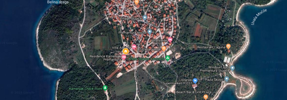 mapa Villa Undina, Premantura