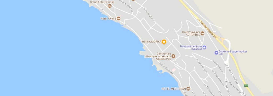 mapa Hotel Omorika, Crikvenica