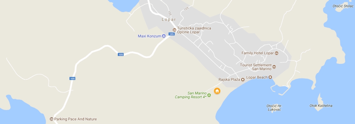 mapa Rezidencia San Marino, Lopar - ostrov Rab