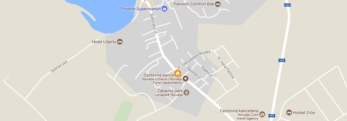 mapa Hotel Terra, Novalja