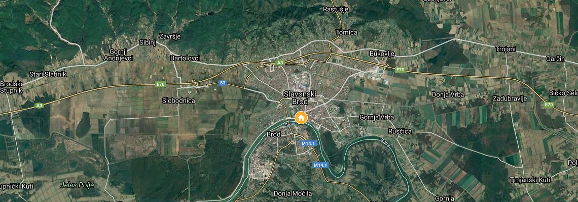mapa Hotel Savus, Slavonski Brod