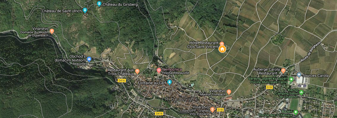 mapa Hotel Le Clos Saint Vincent, Ribeauvill